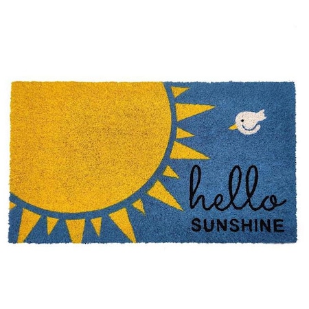Terreno 30 x 18 in. Hello Sunshine Coir Door Mat, Multi Color TE3309313